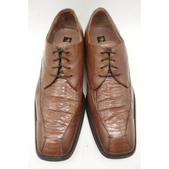 Stacy Adams Brown Genuine Snakeskin Lace Up Dress Oxfords Shoes Men\'s 10 M main image 10
